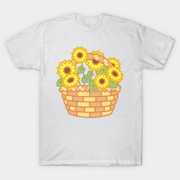 Yellow Summer Sunflower Basket T-Shirt by cSprinkleArt